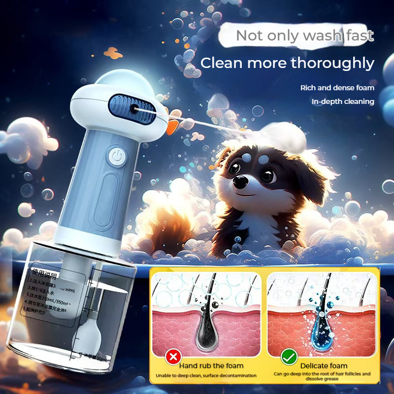 Petlivo Foamy Pet Bubble Bath Machine multi scenario use for cute pet care, shampoo, and shower gel bathing