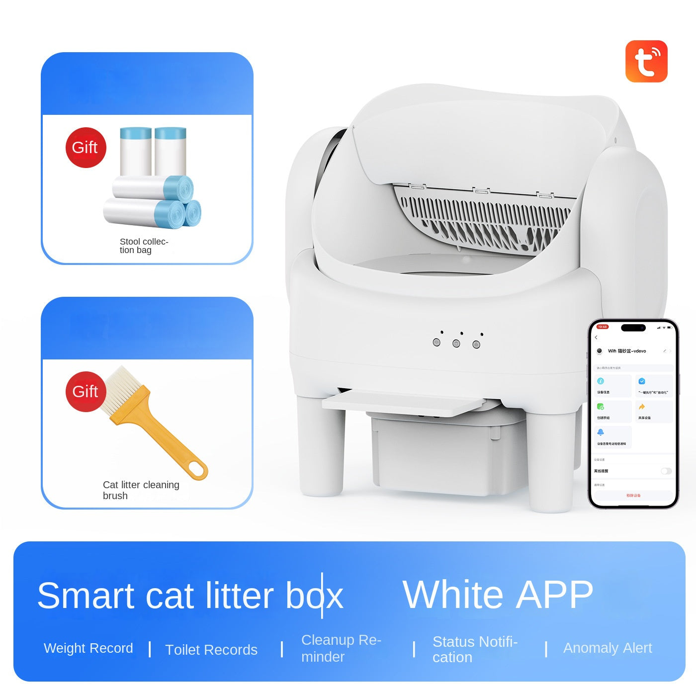 Comparison panel showing dirty traditional clay litter box waste and odor problems versus the cleaner Petlivo Halo Smart Litter Box