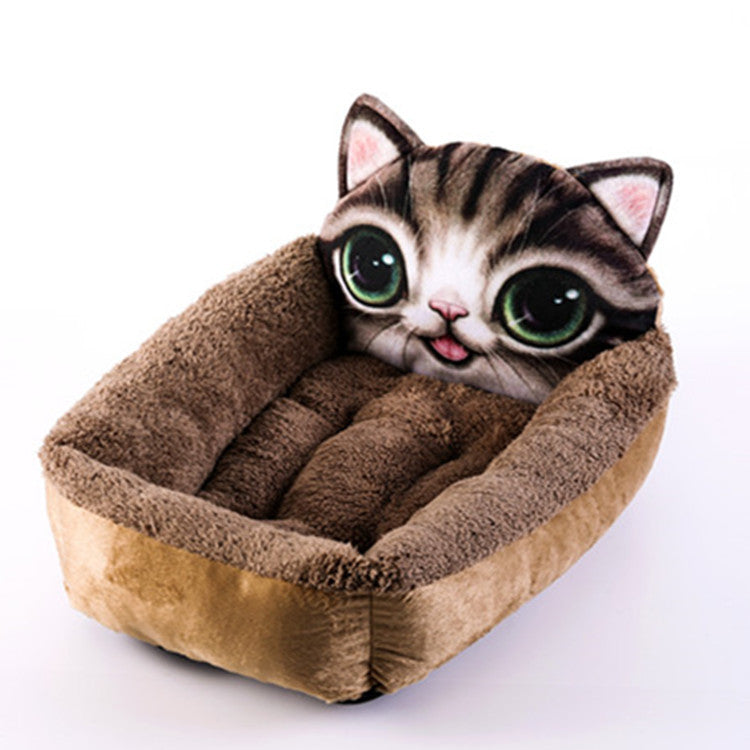 Petlivo Cuddle Nest Cartoon Pet Bed Grey Sand Dog design plush bed in small and large sizes