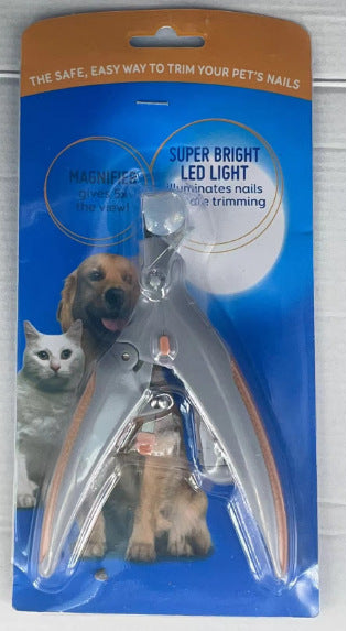 Petlivo LED Pet Nail Clipper with non slip ergonomic orange grip handle for fatigue free nail trimming sessions