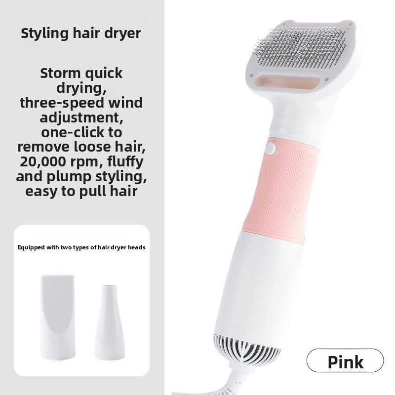 Petlivo 3-in-1 Blow Comb Dryer Pink with US plug 110V variant
