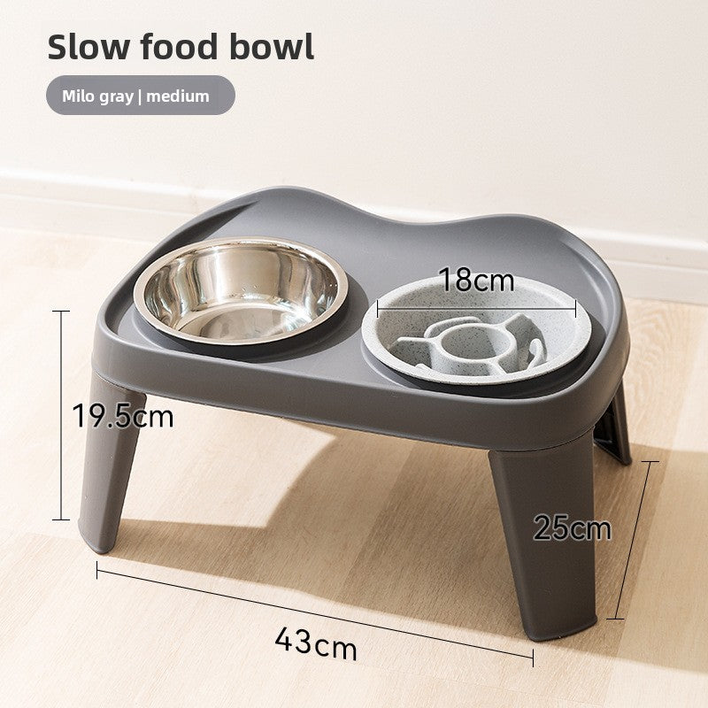 Petlivo Folding Elevated Bowl Stand Gray Medium variant for medium pets
