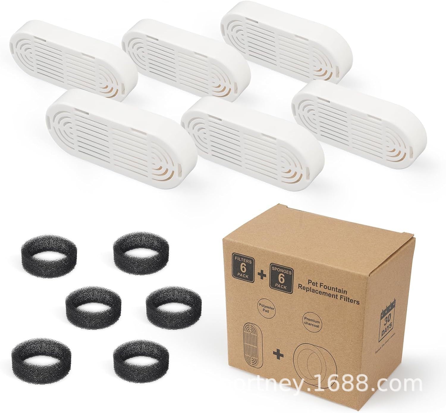 Replacement filter cartridges for Petlivo pet water fountain, three layers of cotton and activated carbon for clean drinking water