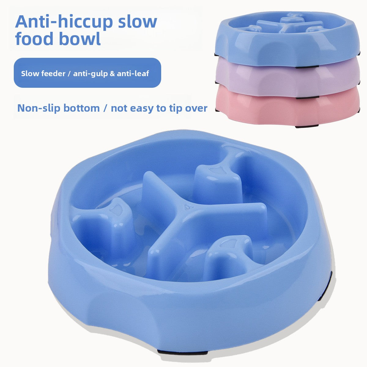 Petlivo Slow Feed Maze Bowl primary product view with spiral maze pattern