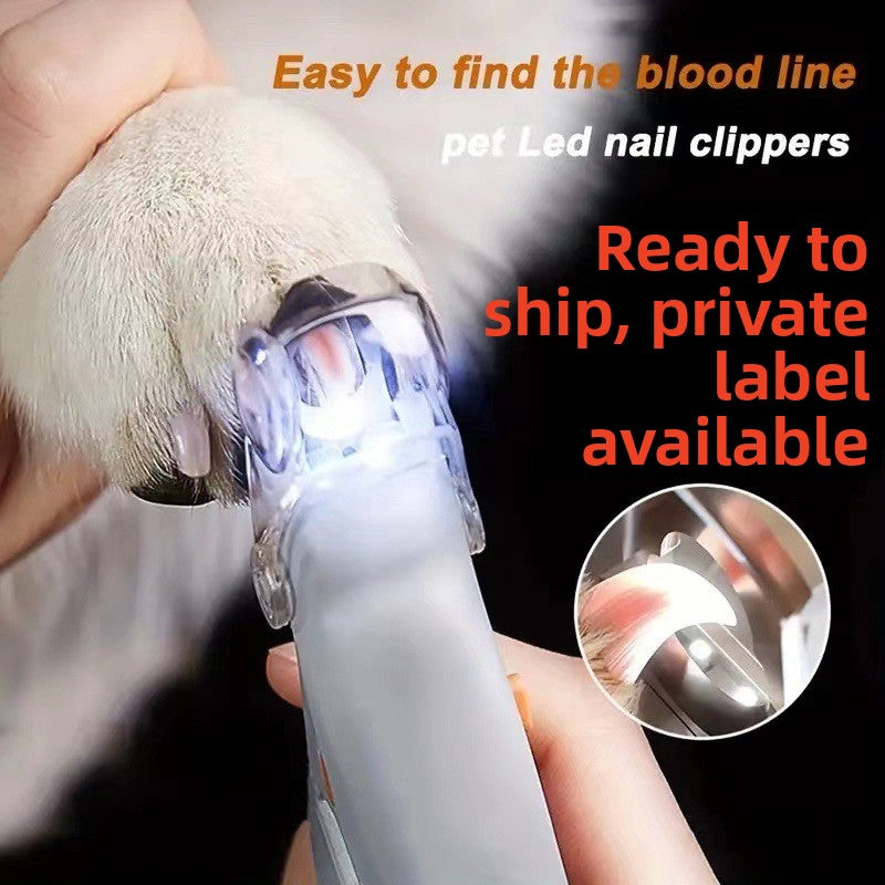 Petlivo LED Pet Nail Clipper with 5x magnifier and 4 bright LED lights for safe nail trimming on cats and dogs