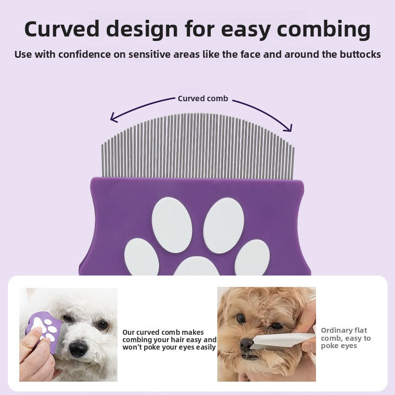 Petlivo Detangling Comb wide and fine row close-up for mats and finishing