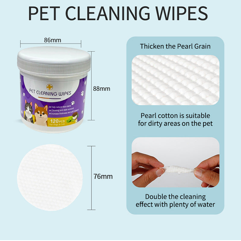 Petlivo Pet Eye Wipes 120 Count primary product view pre-moistened wipes for dogs and cats