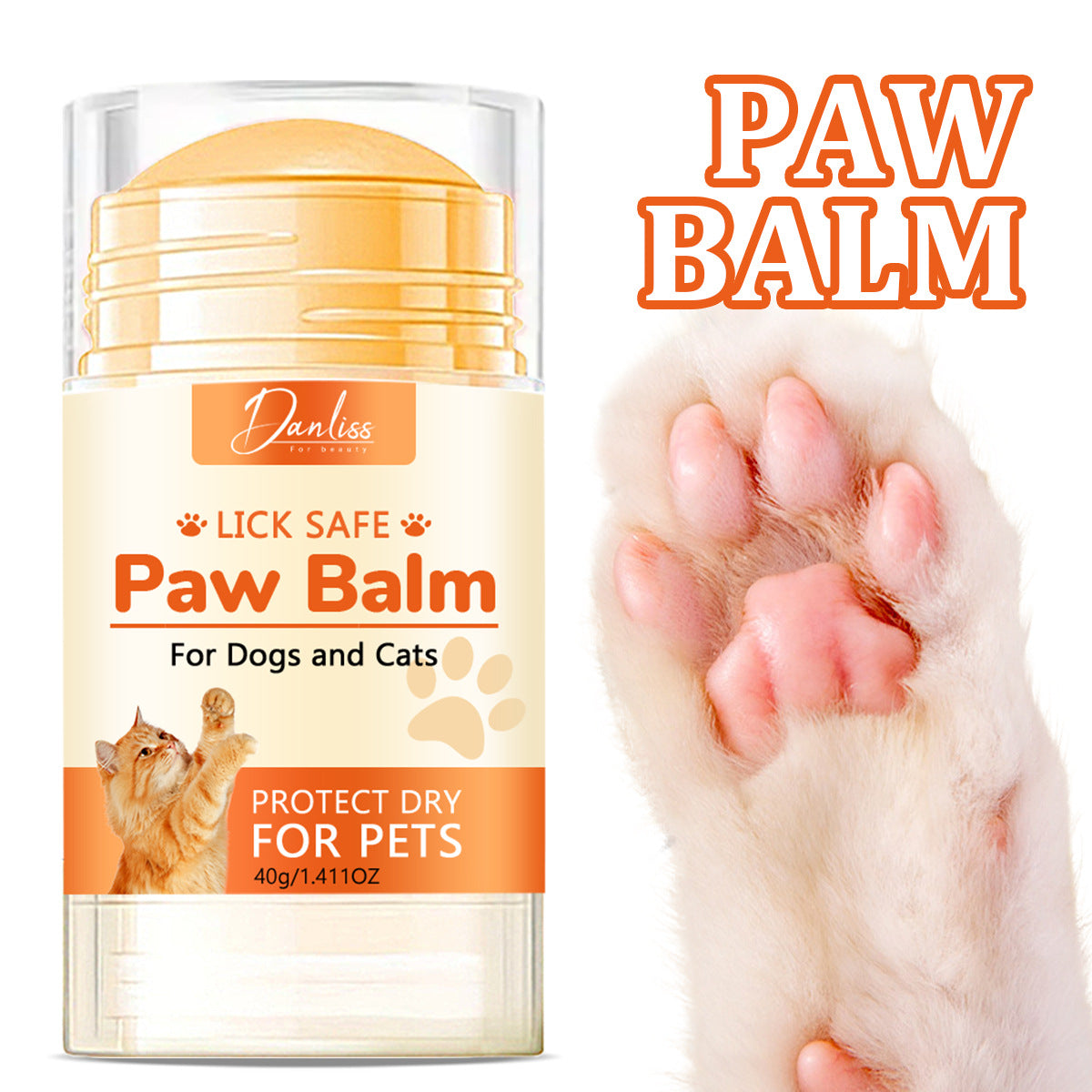 Petlivo Lick-Safe Paw Balm Stick primary product view for dog and cat paw care