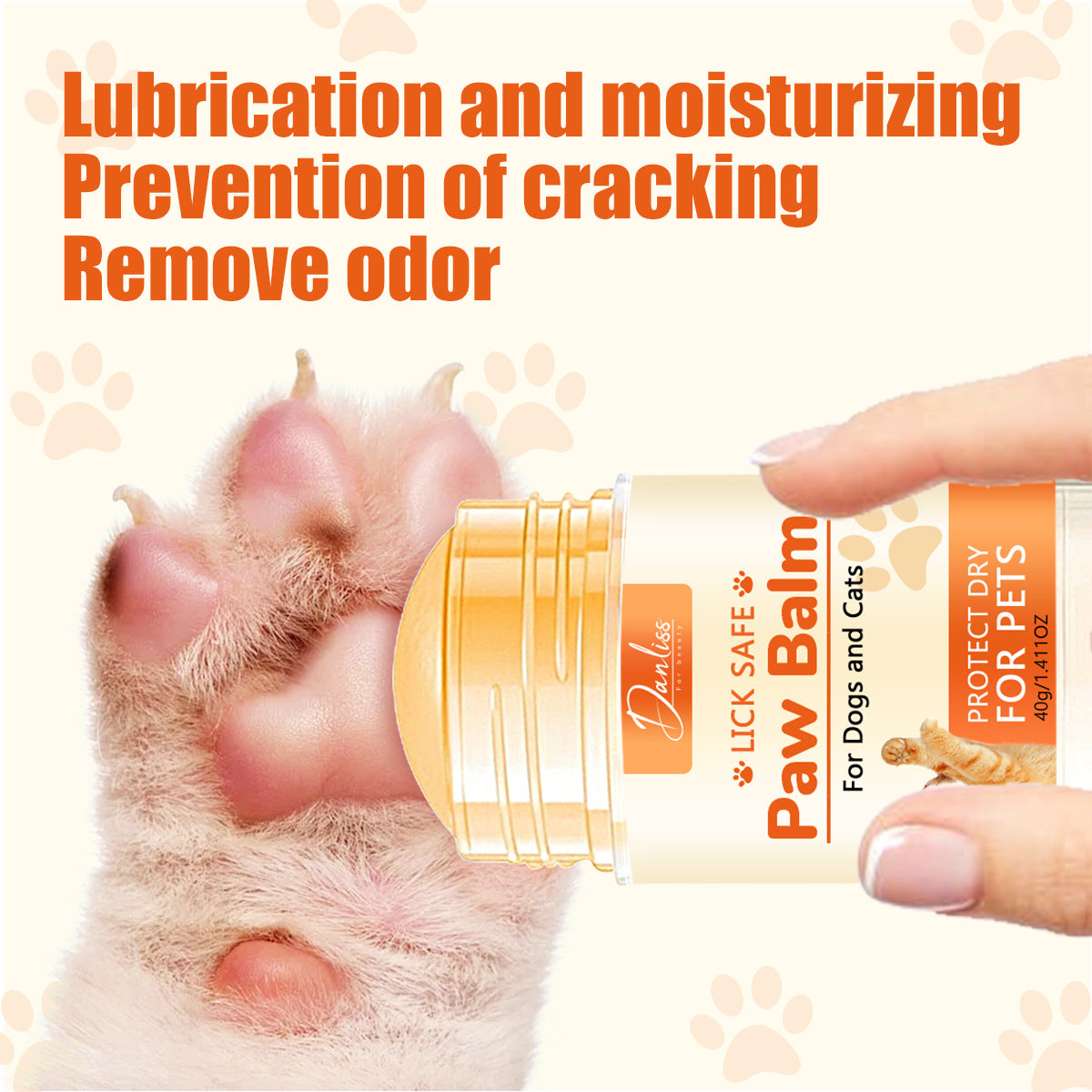 Petlivo Paw Balm Stick application on a dog paw pad before outdoor walk