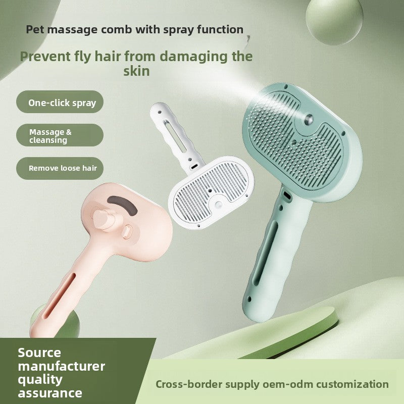 Petlivo Spray Comb built-in mist nozzle close-up for detangling and finishing