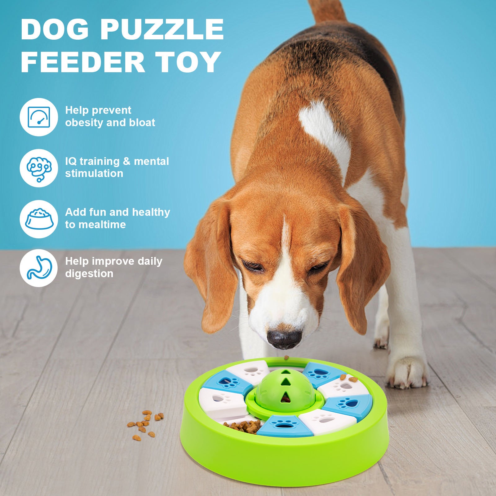 Petlivo Anti-Choking Slow-Feed Pet Bowl primary product view with internal ridges