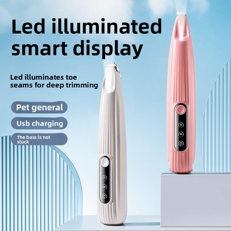 Petlivo LED Pet Trimmer LED ring close-up illuminating trim area