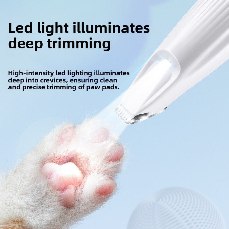 Petlivo LED Pet Trimmer ceramic blade detail for cool-cutting safety