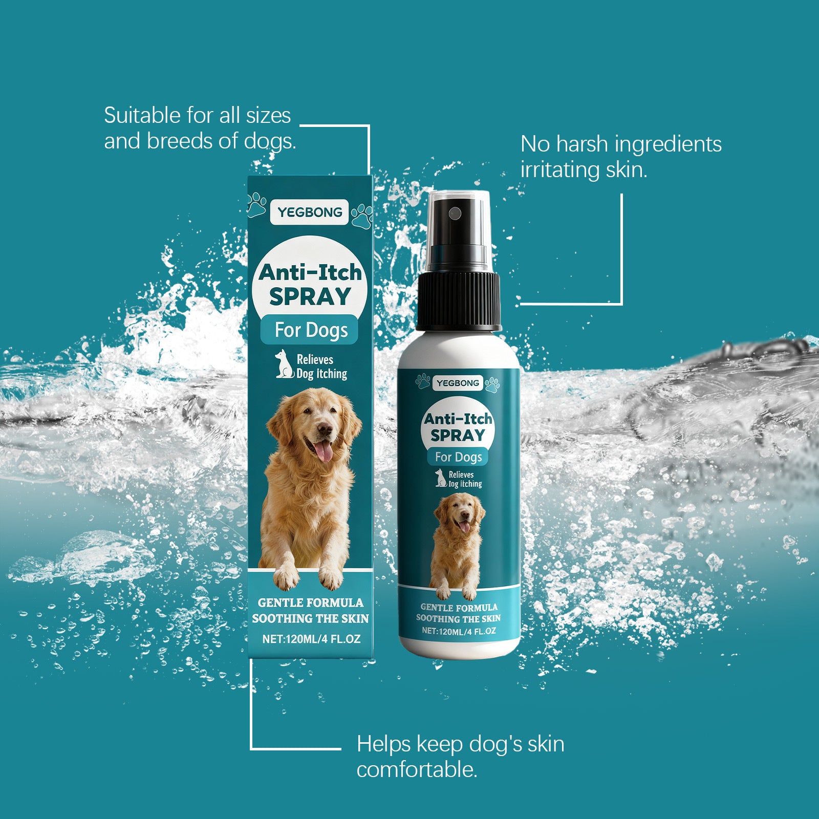 Petlivo Skin Care Spray gentle formula close-up for itchy and irritated pet skin