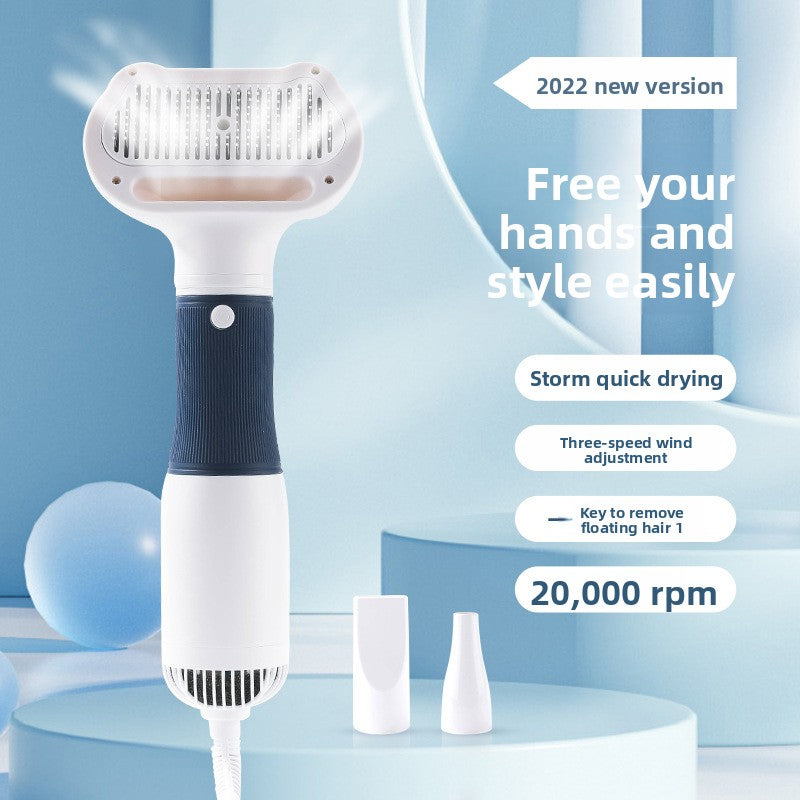 Petlivo Blow Comb Dryer in use on Golden Retriever undercoat during shedding season