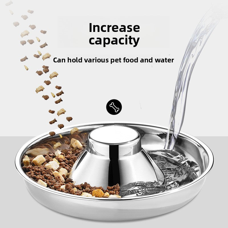 Petlivo Stainless Steel Bowl in use with dog eating dry kibble